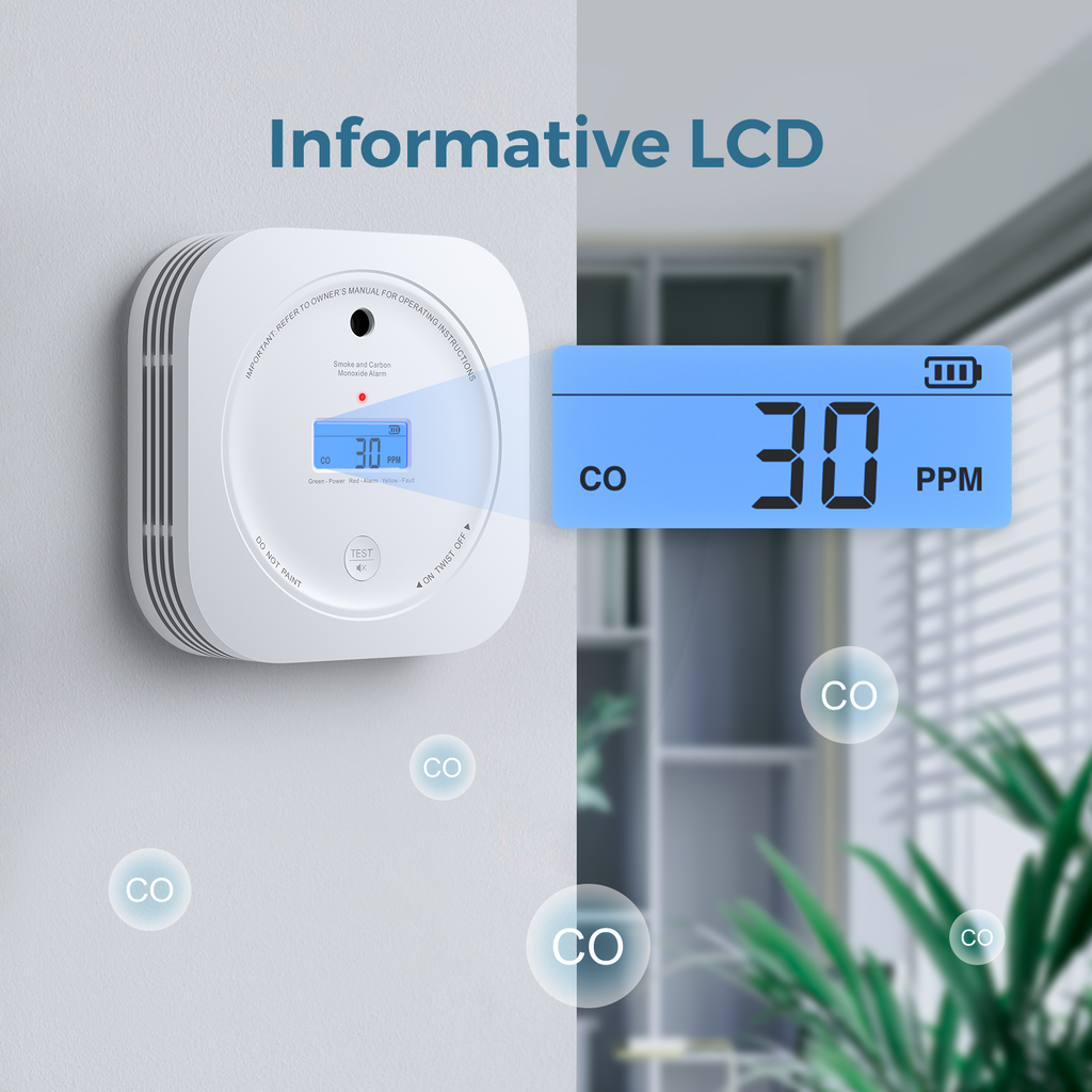 AEGISLINK Smoke and Carbon Monoxide Alarm, 10-Year Lifespan, SC200, 1-Pack