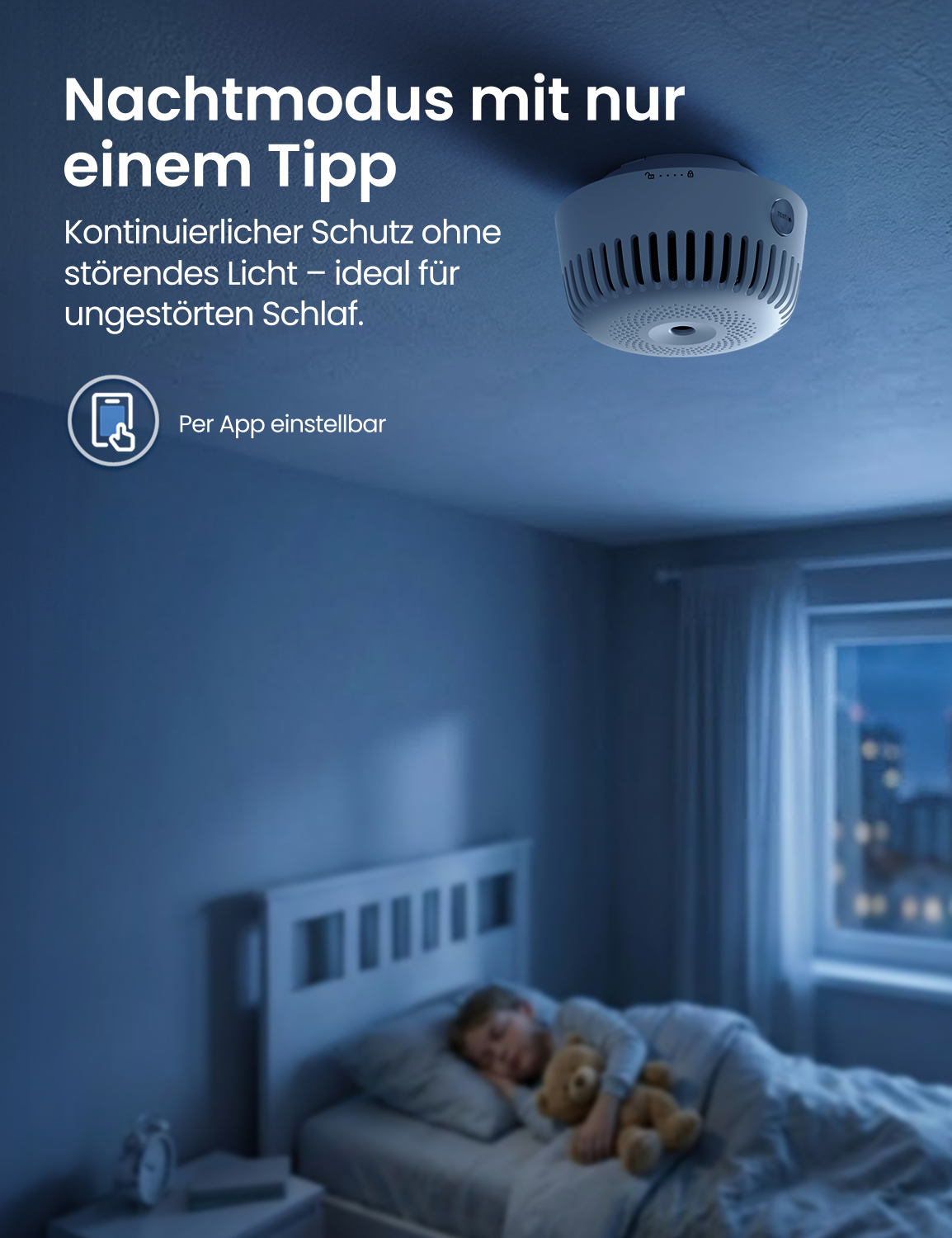 AEGISLINK Smart Rauchmelder mit Basisstation, Feuermelder mit Magnethalterung, Mini-Design mit 360°-Raucheinlass, Nachtmodus, App-Benachrichtigungen & Freigabefunktion, ASW-MR31