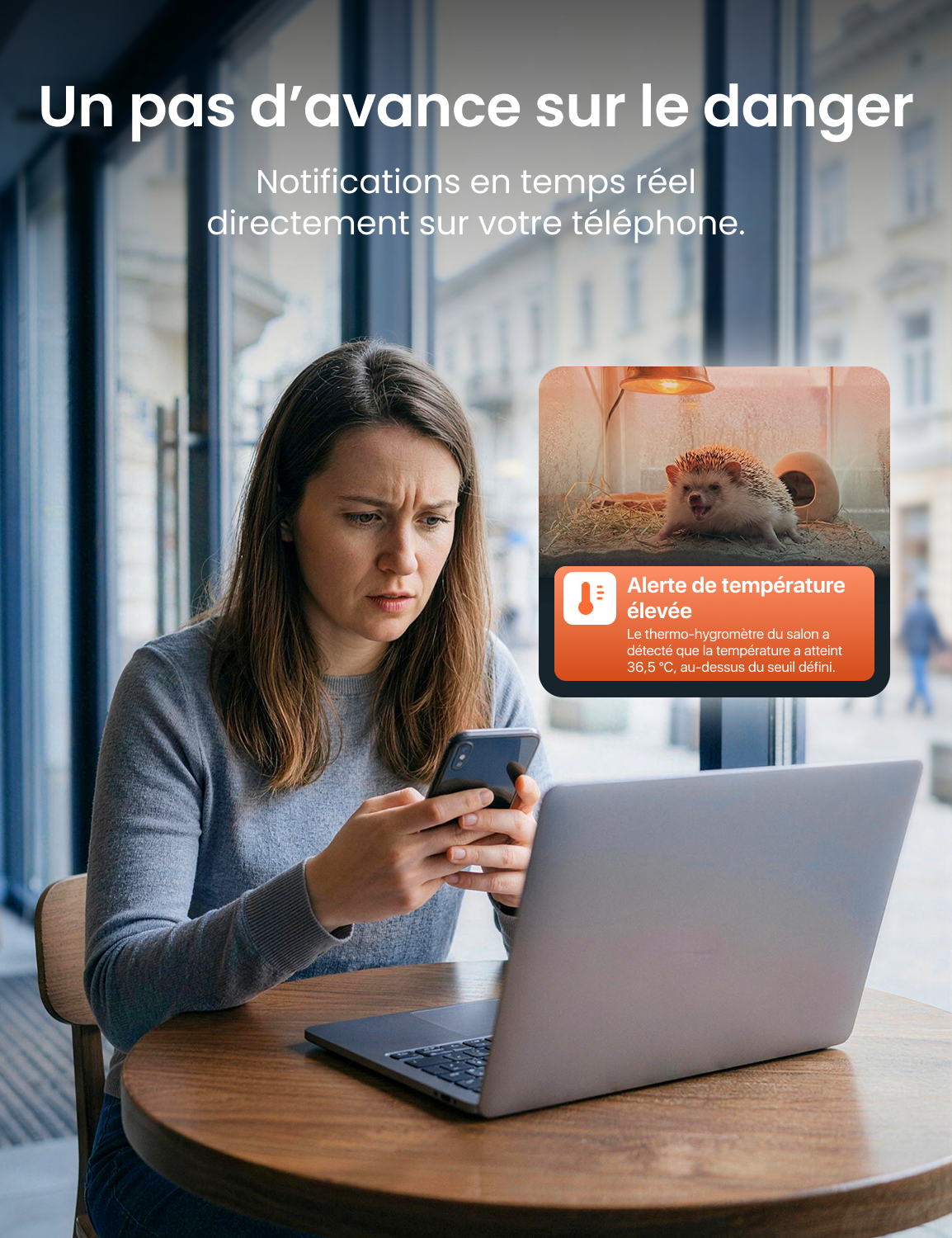 AEGISLINK Hygromètre Thermomètre Intérieur Wi-Fi, Compatible Alexa, ATHZ31