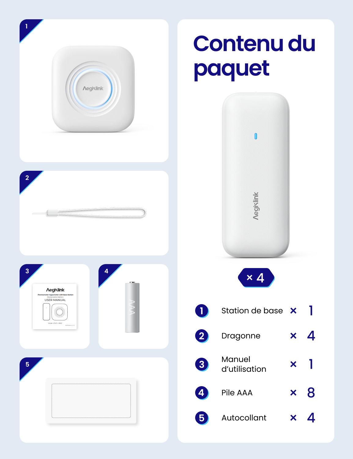 AEGISLINK Hygromètre Thermomètre Intérieur Wi-Fi, Compatible Alexa, ATHZ31
