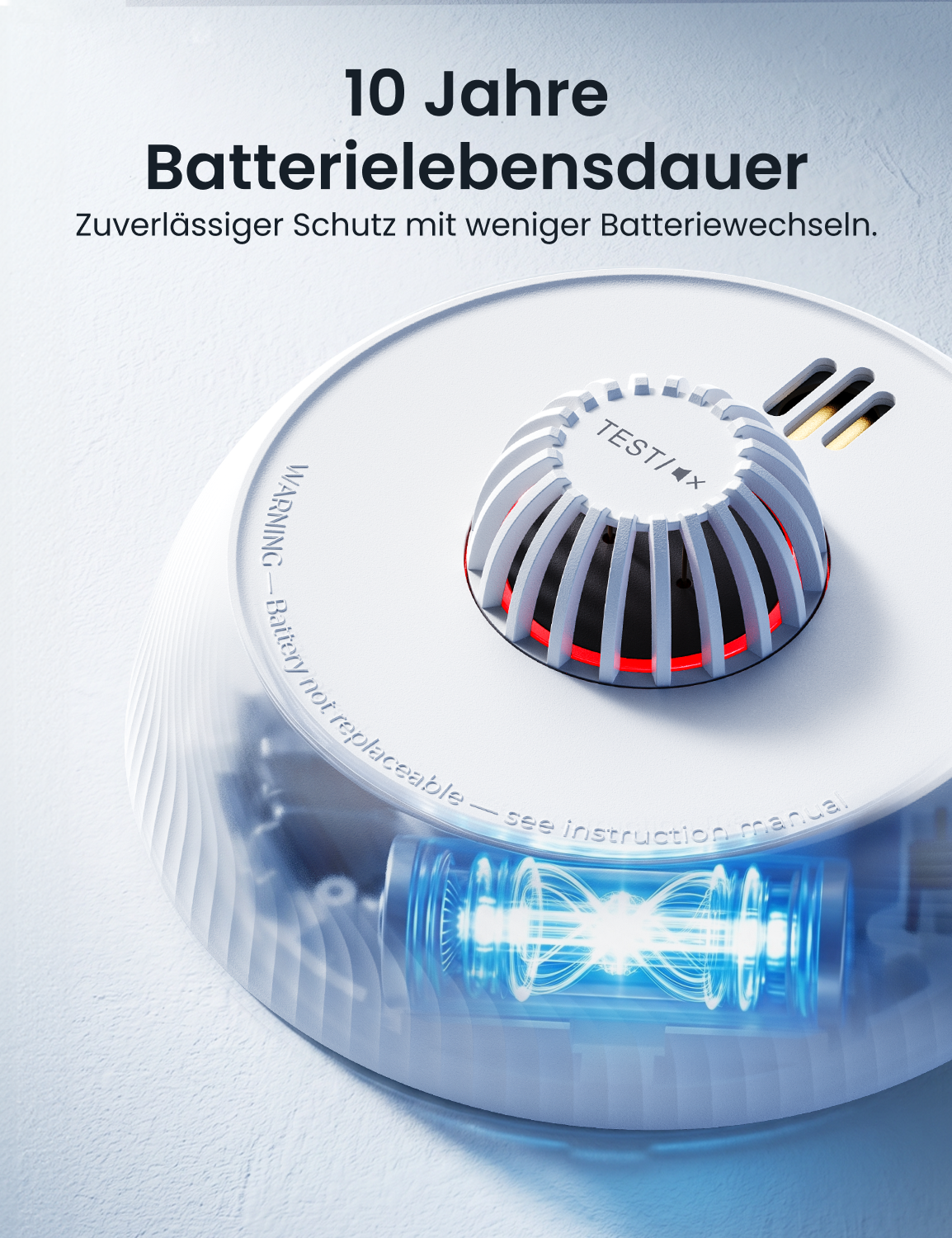 AEGISLINK Eigenständiger Hitzemelder für Küche, Garage und Bad, Alarm bei 54 °C, 10-Jahres-Batterie, große Test-/Stummschalttaste, AHZ-SN, 1 Stück
