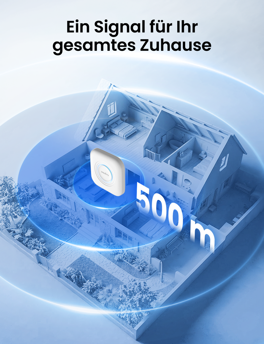 AEGISLINK Sicherheitszentrale für das Zuhause (Basisstation) – App-Steuerung, für bis zu 50 Geräte, kompatibel mit Rauch-, Hitze- und Hygromeldern, ABSZ