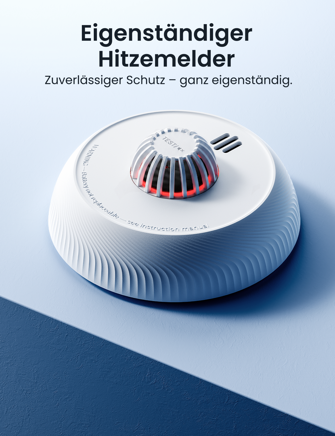 AEGISLINK Eigenständiger Hitzemelder für Küche, Garage und Bad, Alarm bei 54 °C, 10-Jahres-Batterie, große Test-/Stummschalttaste, AHZ-SN, 1 Stück