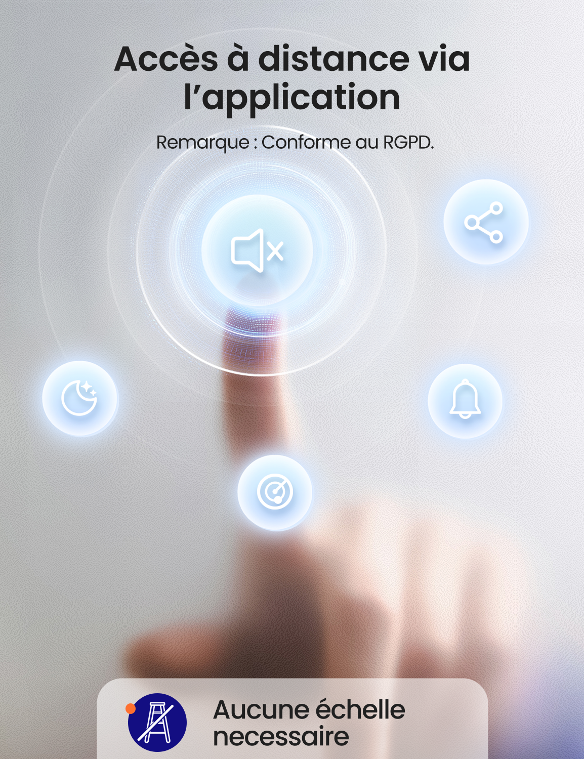 AEGISLINK Détecteur de fumée Connecté avec Pad Magnétique, ASW-iR, 1 Pièce