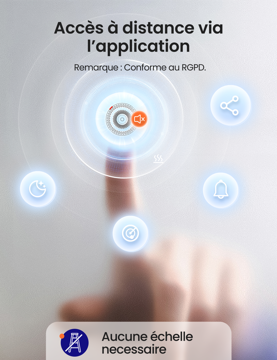 AEGISLINK Détecteur de fumée Connecté avec Pad Magnétique, ASW-iR, 1 Pièce