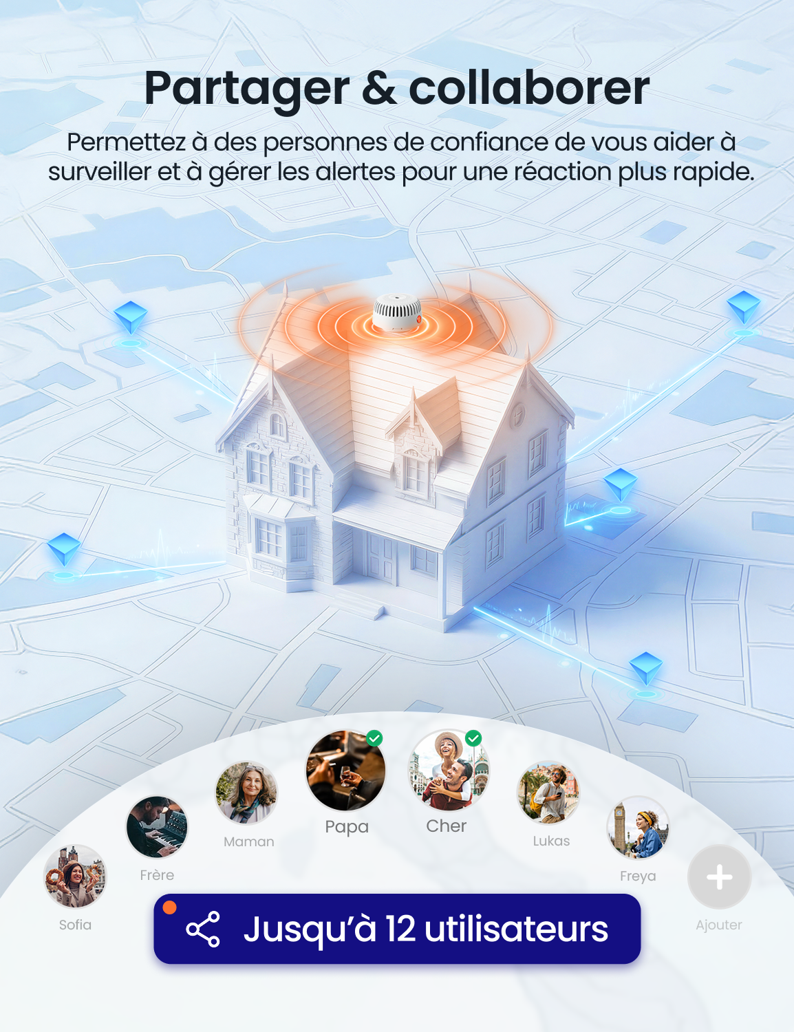 AEGISLINK Détecteur de fumée Connecté avec Pad Magnétique, ASW-iR, 1 Pièce