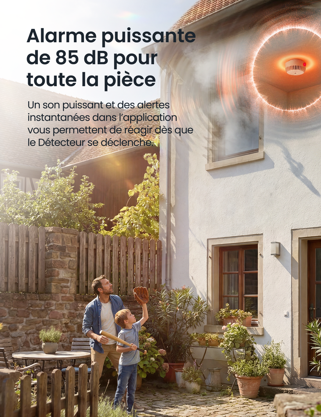 AEGISLINK Détecteur de fumée Connecté avec Pad Magnétique, ASW-iR, 1 Pièce