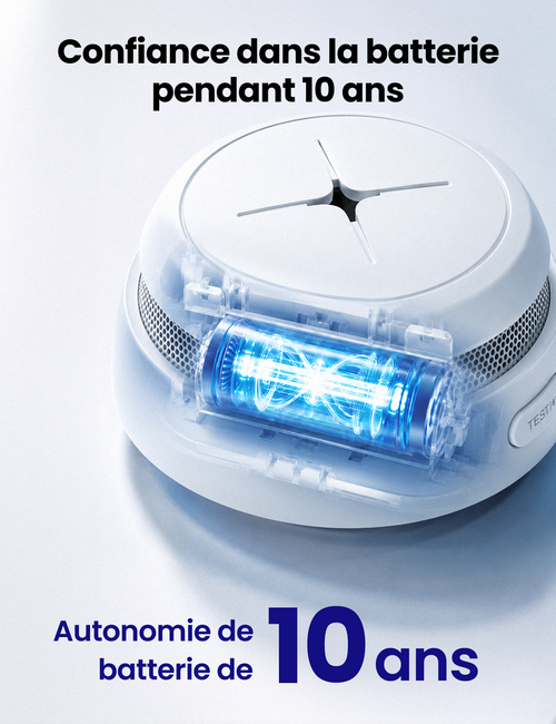 AEGISLINK Mini Détecteur de Fumée, Pile Scellée de 10 Ans, S500, Lot de 1