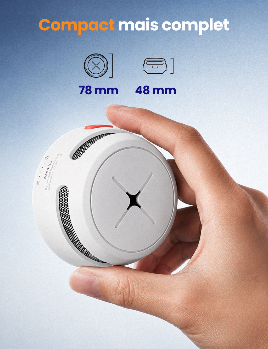 AEGISLINK Mini Détecteur de Fumée, Pile Scellée de 10 Ans, S500, Lot de 1