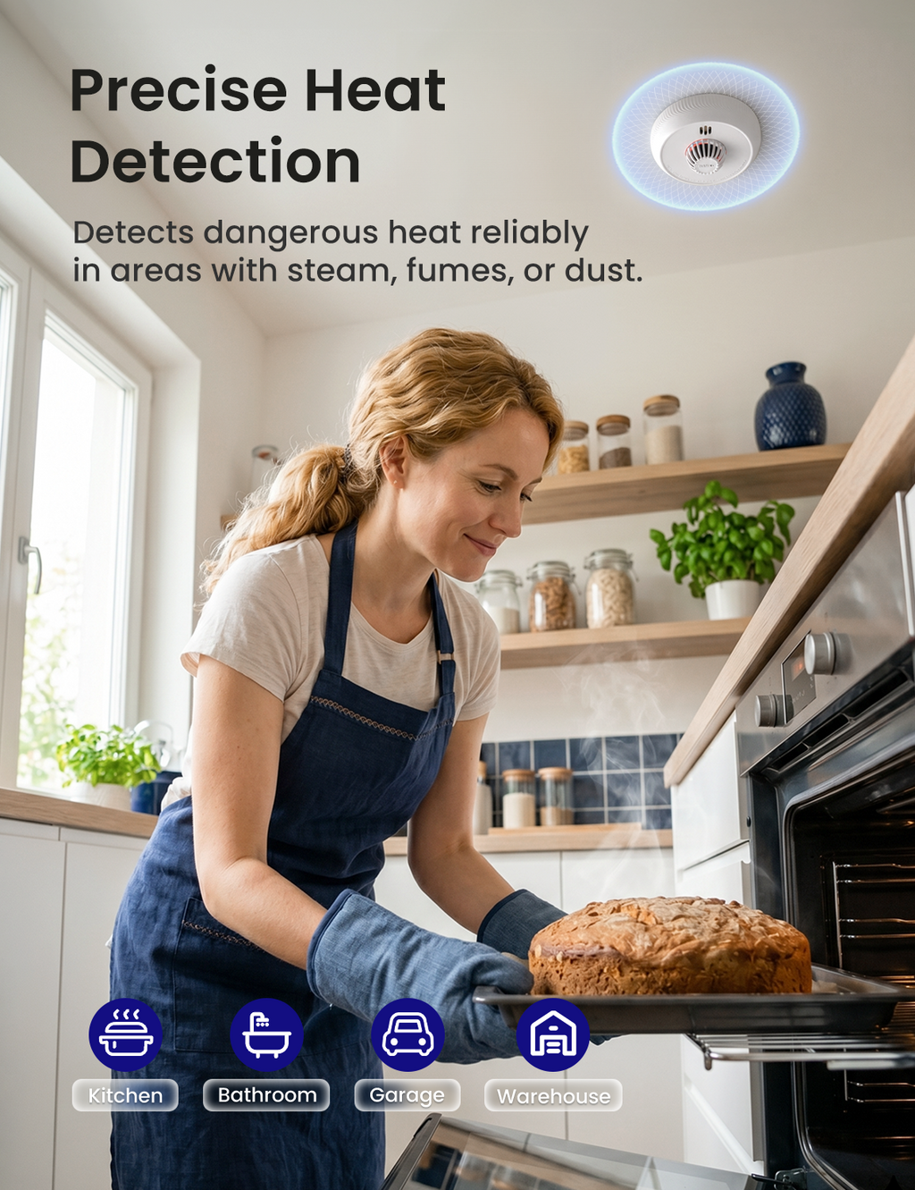 AEGISLINK Standalone Heat Alarm, 54 Degree Sensor, 10-Year Battery, AHZ-SN