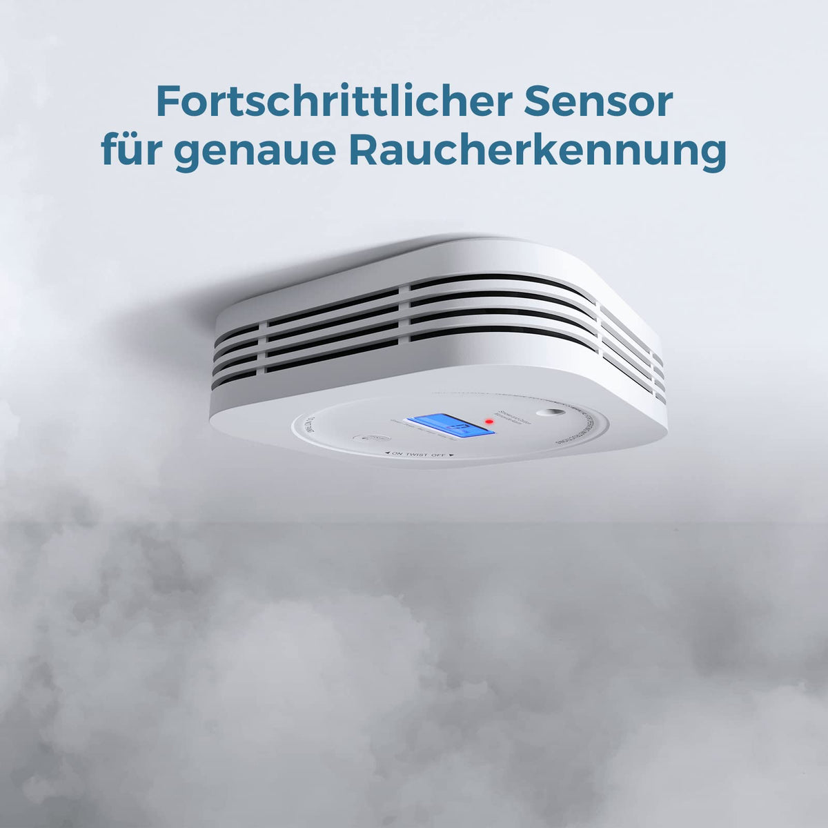 Rauch-CO Melder AEGISLINK Rauch-und Kohlenmonoxid-Melder, mit LCD Anzeige, Prüftaste und Austauschbare Batterie, Auto-Überprüfung, SC200